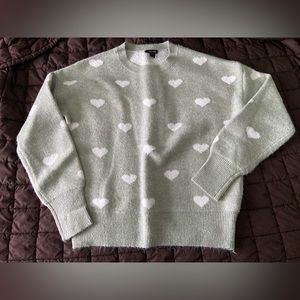 Light green heart sweater